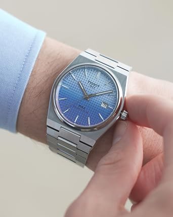 Tissot PRX Powermatic 80 40mm, Swiss Automatic Watch for Men, Stainless Steel case, Blue Gradient Dial, T1374071135101