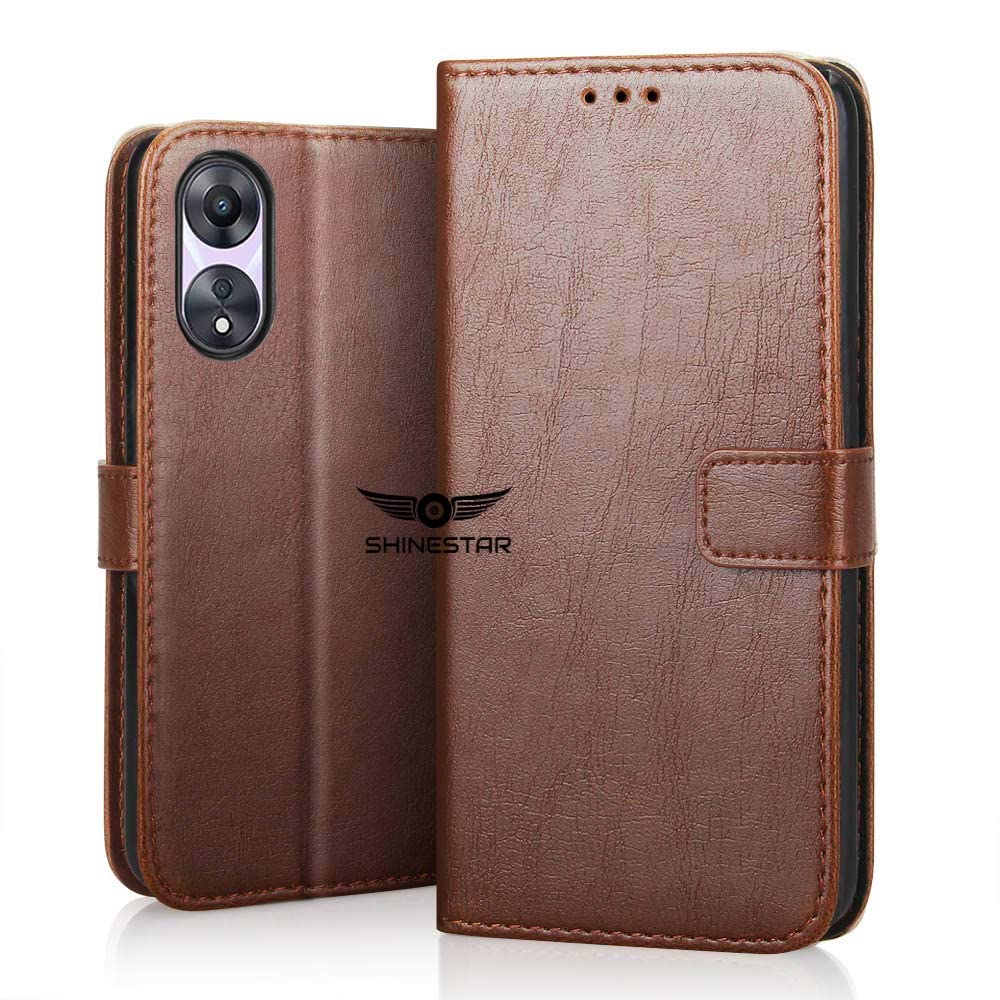 SHINESTAR Oppo A78 5G Flip Back Cover | PU Leather Flip Cover Wallet Case with TPU Silicone Case Back Cover for Oppo A78 5G - Classic Brown (B0BTBSMFXQ) Amazon Price History, Amazon Price Tracker