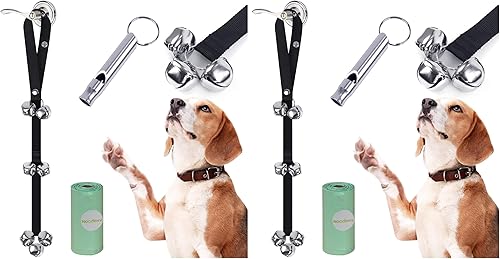 Miniatura 8 de Timbres de perro para mascotas para entrenamiento de orinal de puerta, campanas de puerta ajustables para perros y cachorros, perros para anular