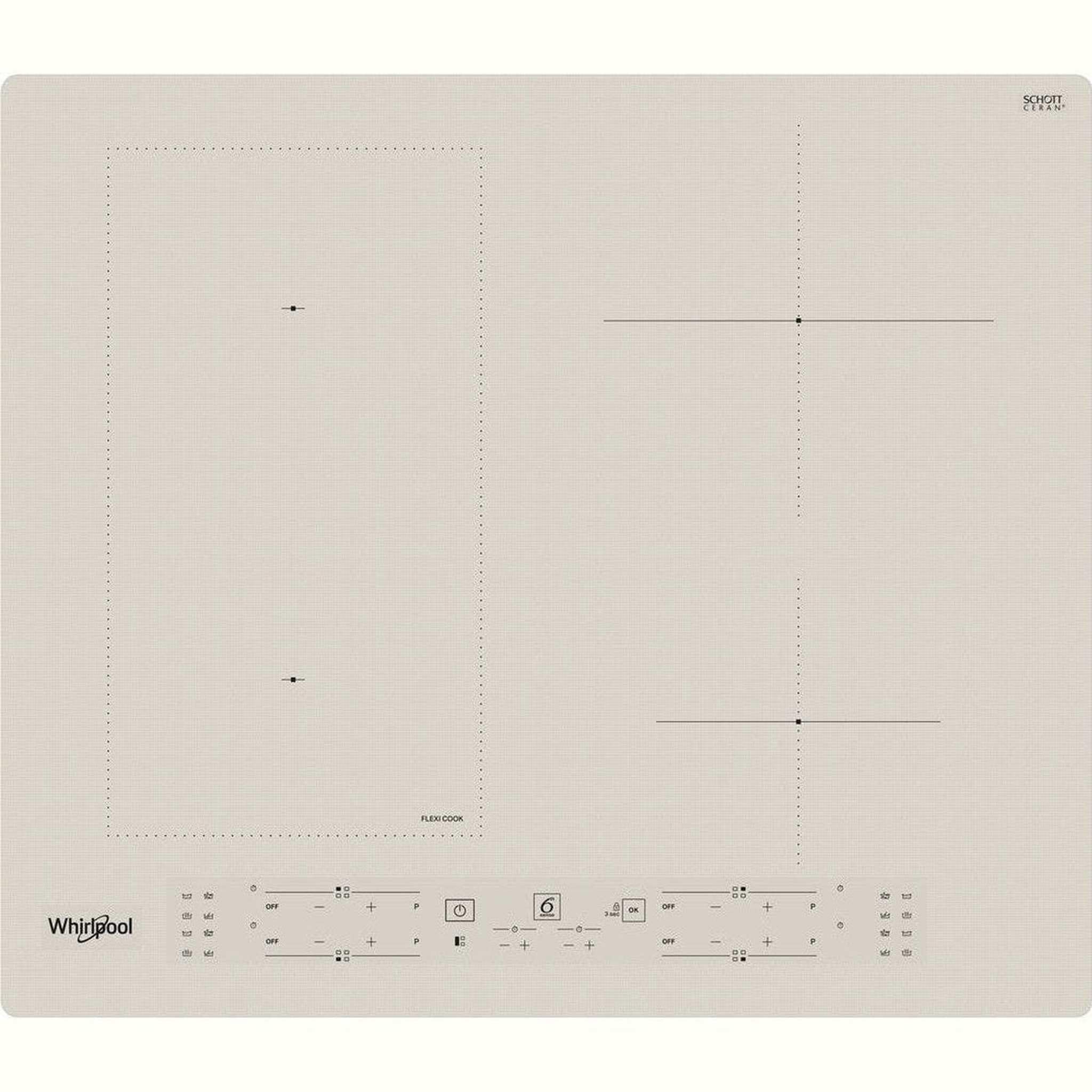 WHIRLPOOL Piano cottura a induzione WLB6860NES, argento