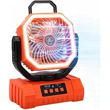 fygurso Camping Fan Rechargeable, Portable Oscillating Tent Fan 20000mAh