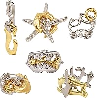 Vista 8 de FantasyDay 5 Piezas Rompecabezas Mental, Rompecabezas de Metal, Desbloquear Entrelazado Juego de Prueba de CI, Juguete de Truco Mágico Regalo