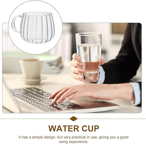 Miniatura 5 de DOITOOL Tazas de calabaza de cristal, 2 unidades, tazas de cristal transparente, taza de café de oficina, taza de té transparente, tazas de vidrio