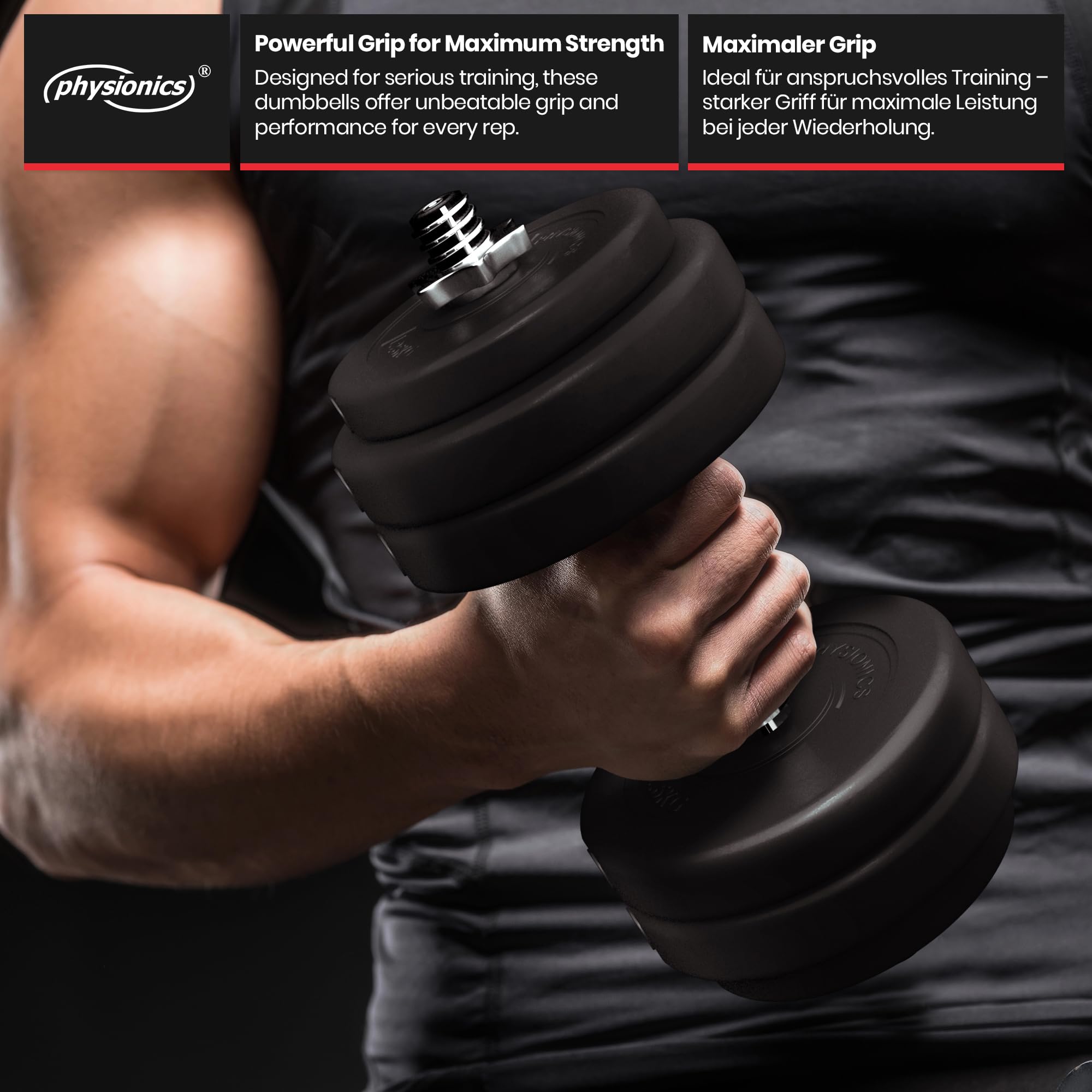 A2Z SPORT® 2 in 1 - Set di 2 Manubri Regolabili 20 kg / 30 kg / 40 kg / 50 kg Manubri Palestra e Bilanciere - Set di Manubri Regolabili Palestra