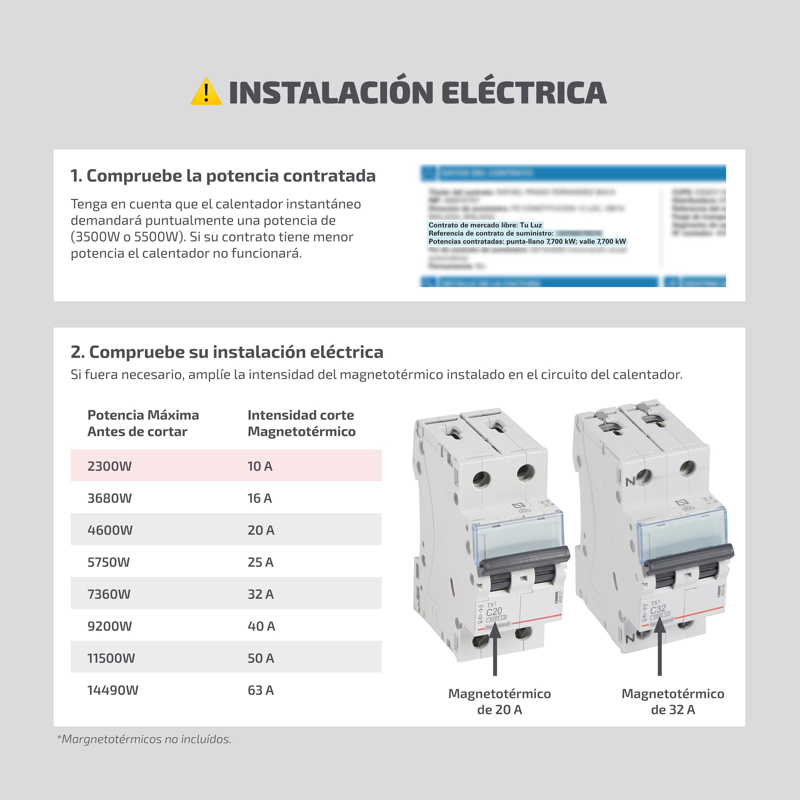 EcoBeat Calentador de Agua Instantáneo Eléctrico Compacto (Tamaño folio), Termo Sin Tanque, Pantalla LED Táctil con temperatura graduable. (5500 W)