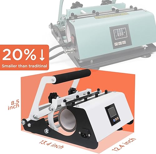 Miniatura 5 de Máquina de prensa de calor de 110 V mejorada para sublimación de 20 onzas, 30 onzas, vasos rectos delgados y delgados de vidrio y tazas de 11 a 15