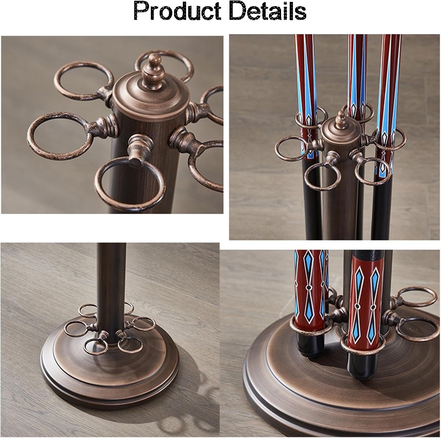 Billiard Cue Racks with 6 Ball Holders,Cue Stick Holder for Game Room,for Game Room,Billiard Room,Club(Color3)