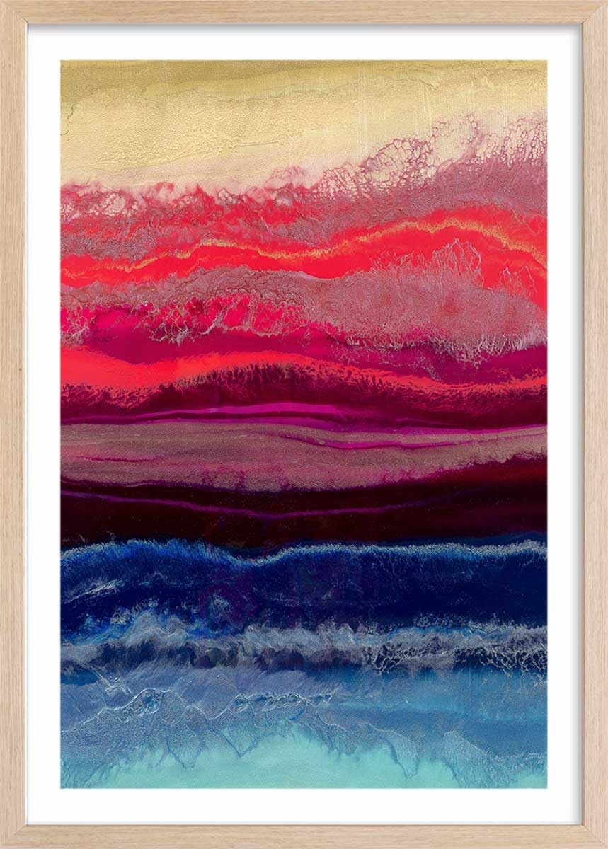 Póster Red Blue Contrast – Made in France – Póster bajo marco madera 60 x 90 cm