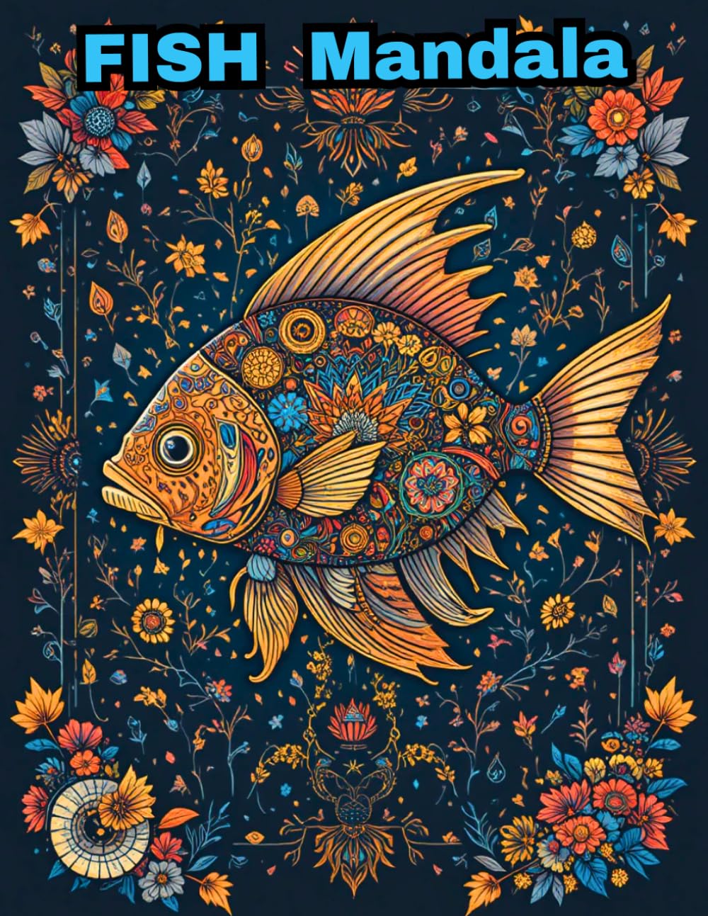 Fish Mandala Coloring Book for Adults: 50 Unique Ocean Designs for Stress Relief and Relaxation