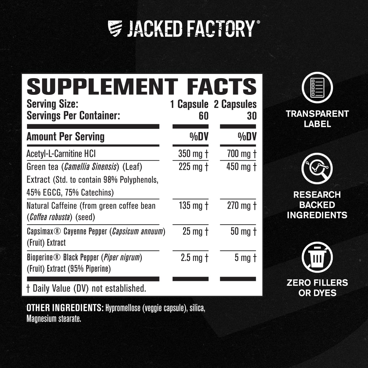 Jacked Factory Burn-XT Clinically Studied Fat Burner & Weight Loss Supplement - Appetite Suppressant & Energy Booster - with Acetyl L-Carnitine, Green Tea Extract and More - 60 Natural Diet Pills — Amazon image 6