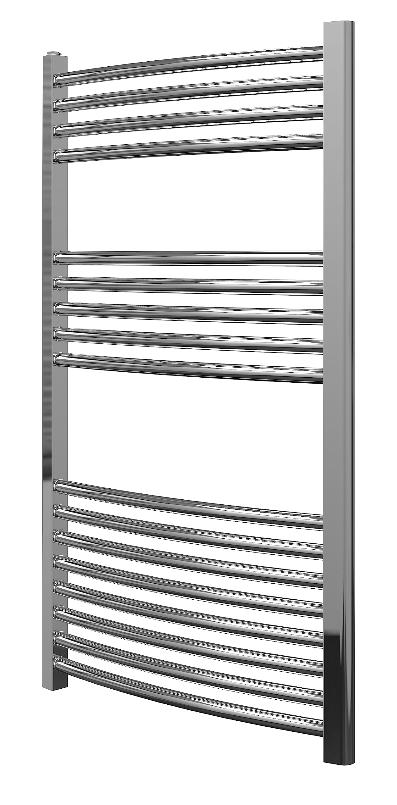 Greened House Chrome Extra High Heat Output Central Heating Curved Towel Rail 600 X 1000Mm Bathroom Radiator Heater Up To 26% More Heat Output