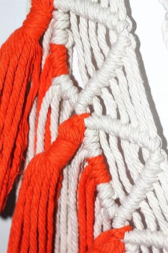 Miniatura 6 de BMIDRUT Tapiz tejido de macramé para colgar en la pared, estilo bohemio, hecho a mano, para boda, dormitorio, sala de estar, fondo de pared, 17 x 30