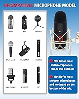 Vista 5 de AT2020 Soporte Antivibración Universal Araña Soporte para Micrófono de Grabación Compatible con Muchos Micrófonos de Condensador como Rode NT1-A