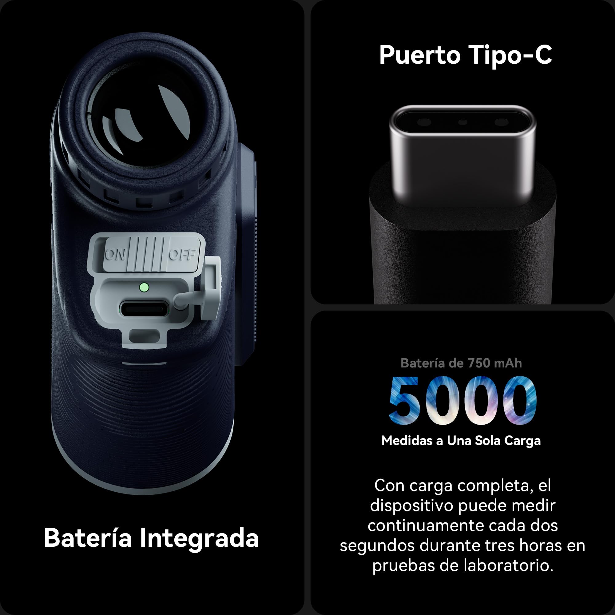 Gogogo Sport Vpro Telémetro Laser Golf Caza 1372/2285 M/Yardas/Feet, Recargable Medidor Laser Magnético Precisión ±0.5yd, Modos para Pendiente Off/ON, Vibración de Bloqueo de Bandera, Escaneo
