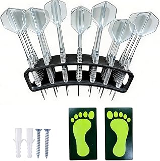 Wall Mount Dart Holder 21 Darts, Luminous Stickers & Throwing Line Markers | Luminous Foot Stickers, Throwing Line, Posture Correction