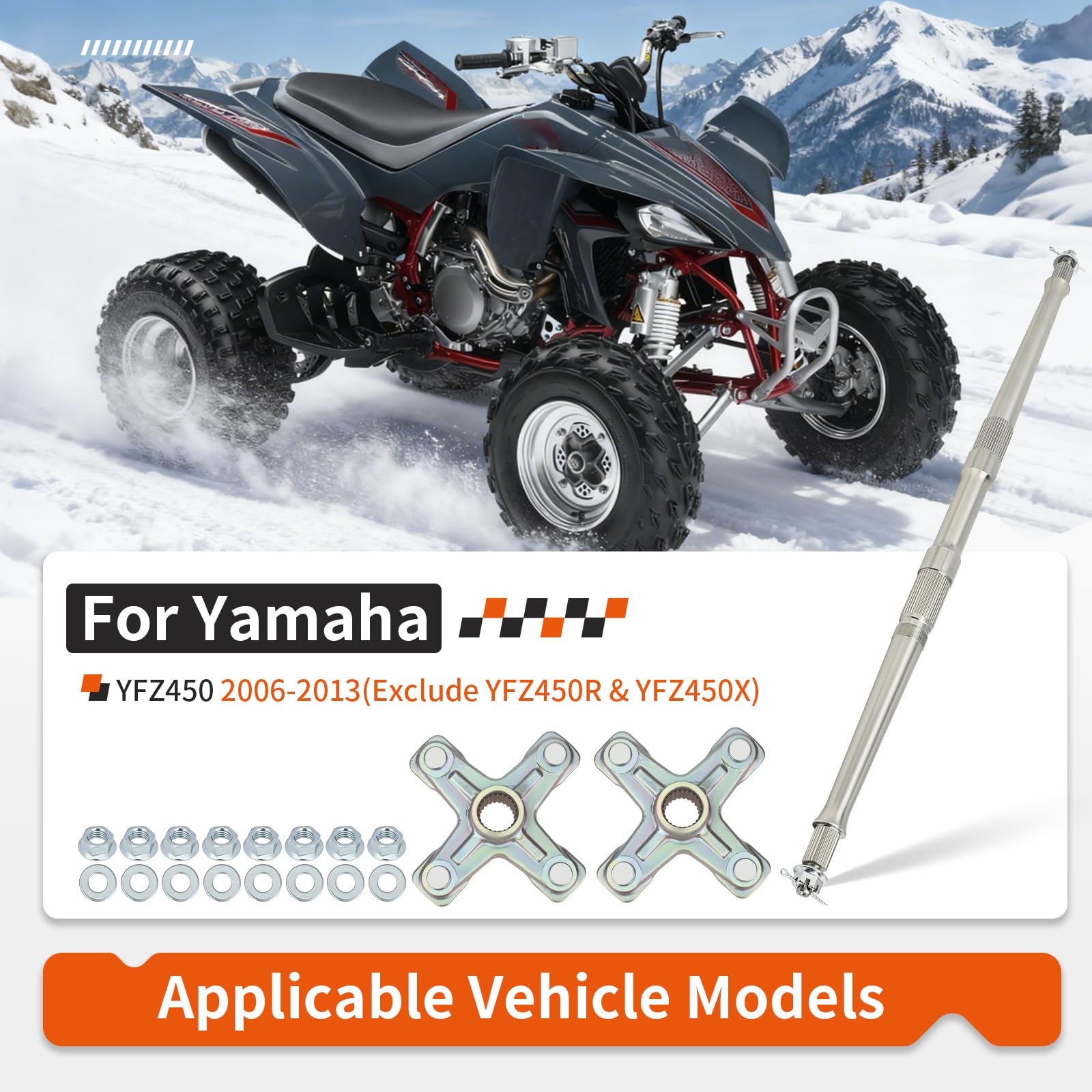 Amazon.com: Rear Axle Shaft & Wheel Hubs Kit For Yamaha YFZ450