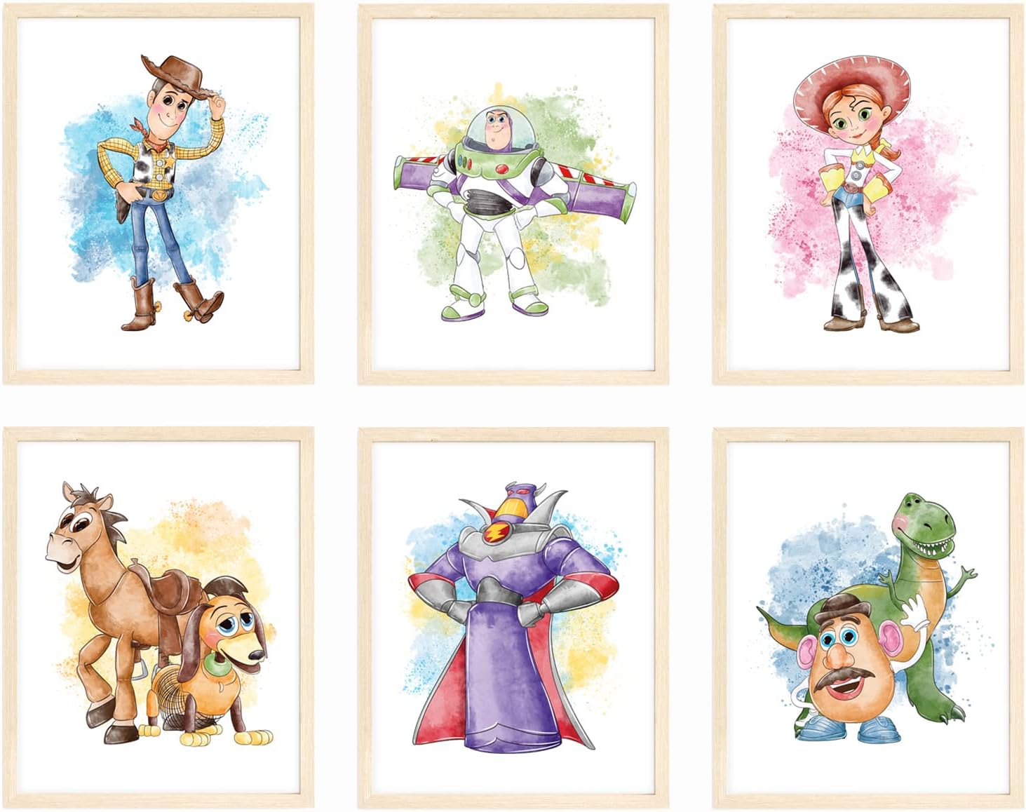 Nistio® Toy Story Watercolor Prints, Toy Story Wall Art Decor, Toy Story Poster, Woody Sheriff, Buzz Lightyear, Mr. Potato Head, Set of 6, 8×10 inches (Unframed) Nistio® Toy Story Watercolor Prints, Toy Story Wall Art Decor, Toy Story Poster, Woody Sheriff, Buzz Lightyear, Mr. Potato Head, Set of 6, 8×10 inches (Unframed)