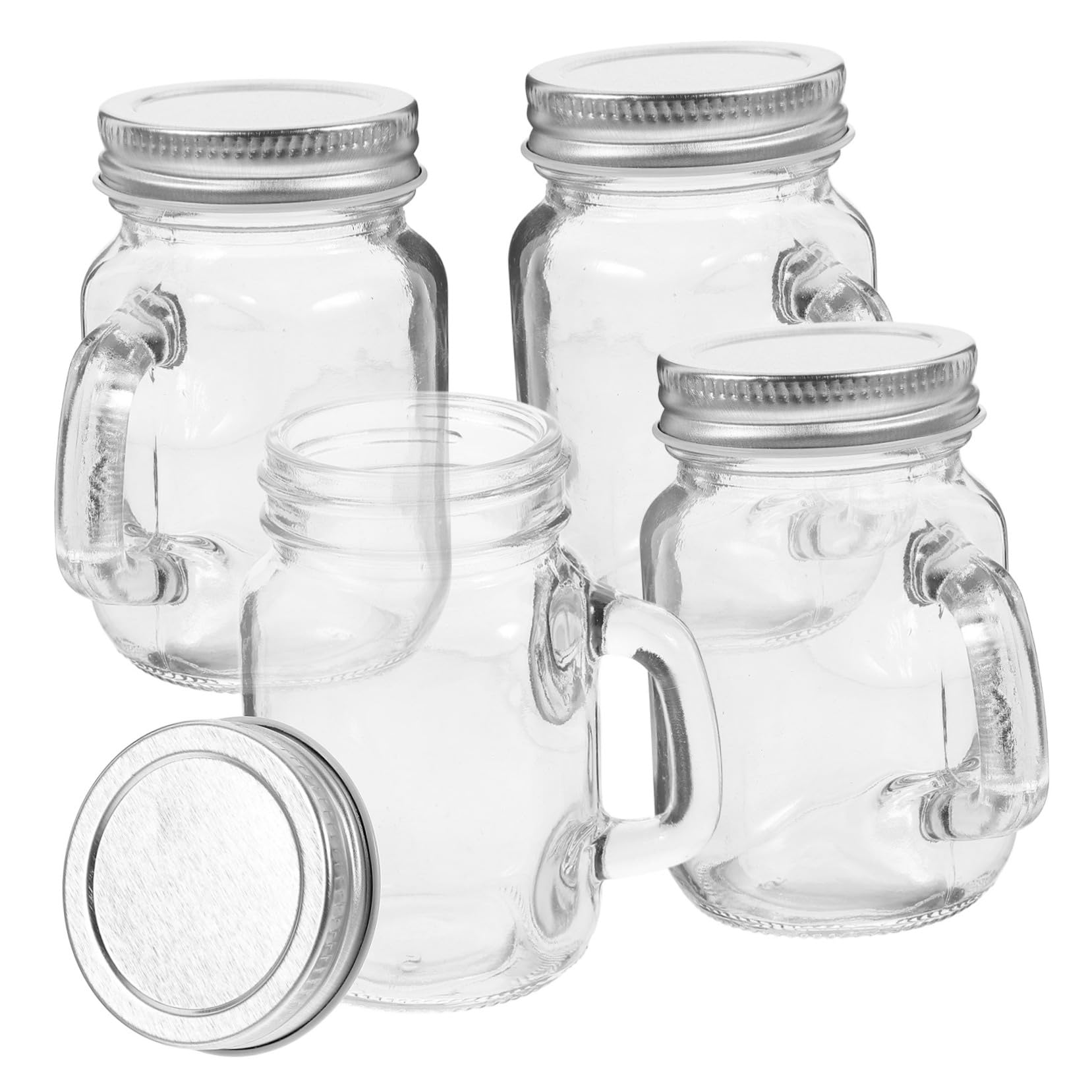 Cabilock 3 Sätze 3 Sets Mini Einmachgläser Honiggläser Getränkeflaschen Kerzengläser Dessert Einmachgläser Gläser Mit Griff Gläser Mit Griff Verschließende 4 Stück * 3