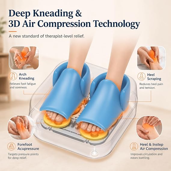 MOUNTRAX Foot Massager with Heating, Compression, Deep Shiatsu Kneading Electric for Plantar Fasciitis, Neuropathy, Improve Circulation and Pain Relief for Father and Mother's Day Gifts
