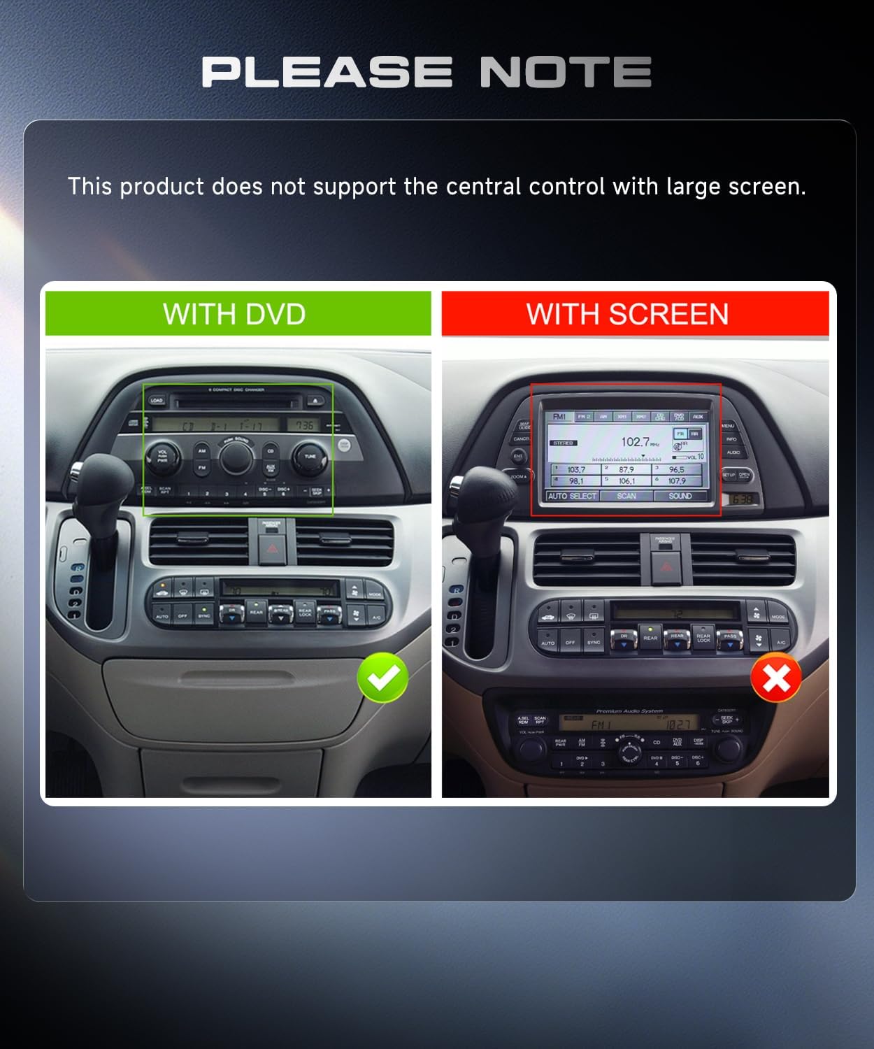 6G+128G Android 15 Car Radio for Honda Odyssey 2005-2010 with Wireless Carplay/Android Auto, 10.1 Inch Touch Screen Stereo, Bluetooth, GPS Navigation, WiFi, SWC, DSP+ Backup Camera