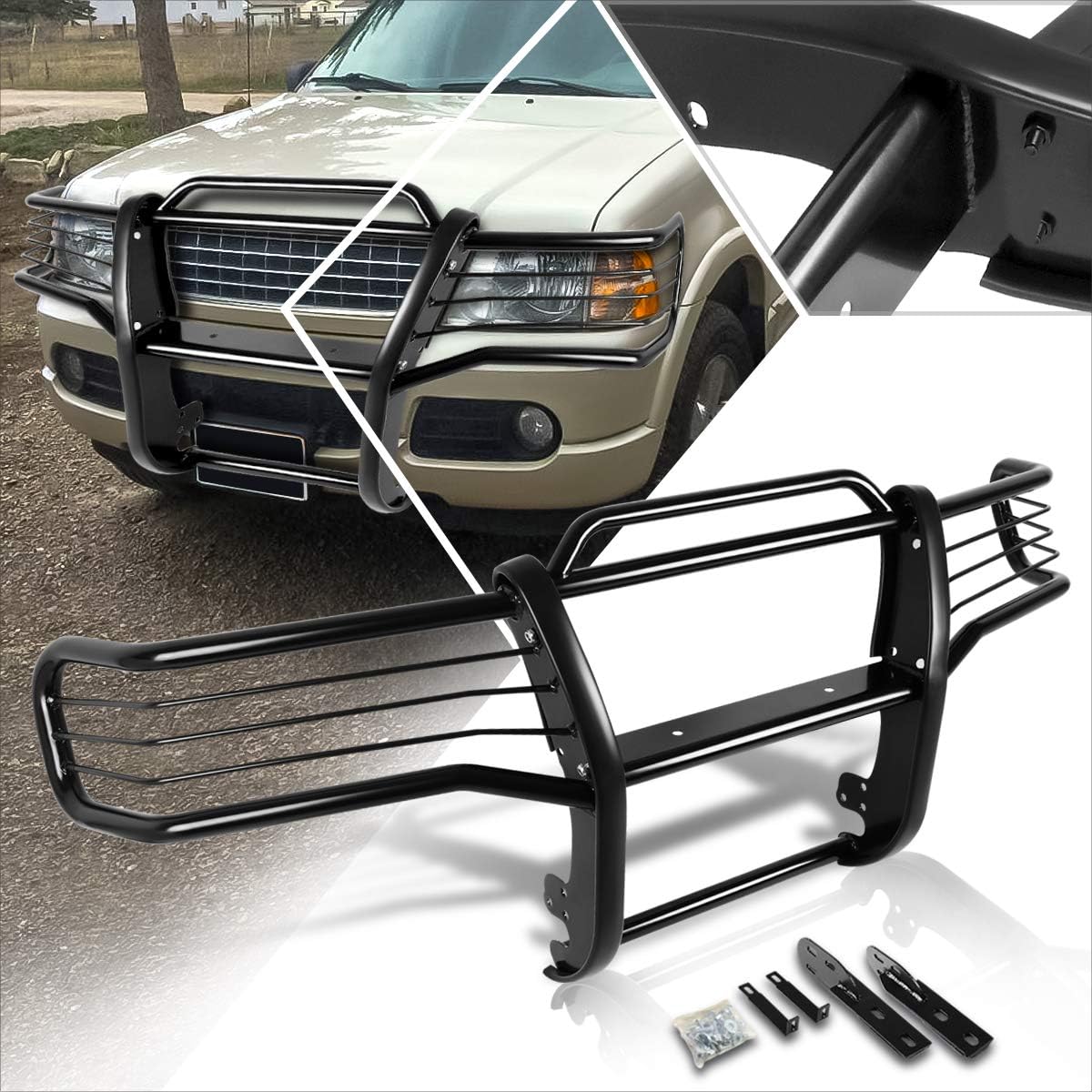 Compatible with Ford Explorer Sport Trac V6 2001-2005 Bumper Brush Grille Guard Protector,Black