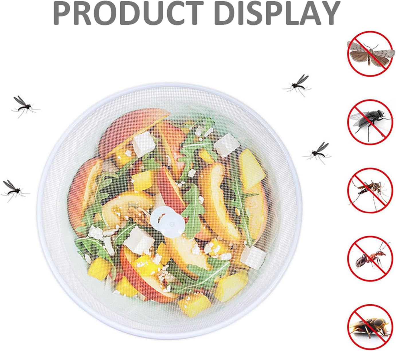 VALICLUD 2pcs White 30cm Iron Food Covers Food Protective Tent Mesh Fresh-keeping Umbrella for Home Dining Table Dust