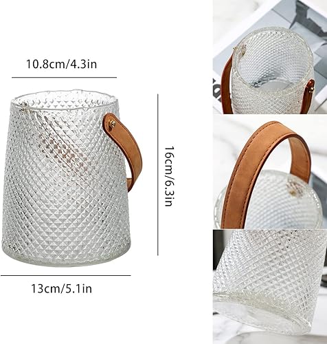 Miniatura 5 de NBHUZEHUA Jarrones de flores para decoración de centros de mesa, jarrón de cristal luminoso, decoración de habitación Kawaii para adolescentes,