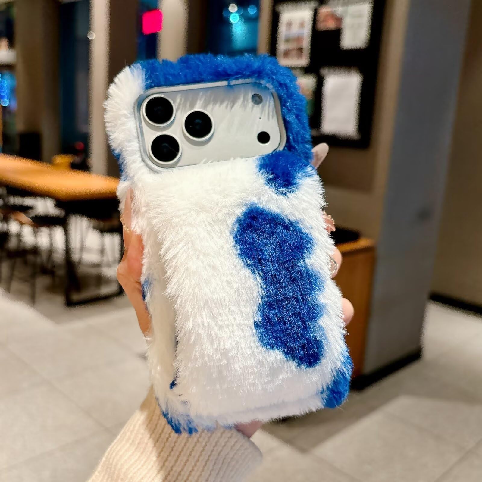 Miagon Cute Faux Fur Phone Case for Motorola Moto G Stylus 5G 2026,Plush Furry Fuzzy Cover Winter Warm Soft Handmade Hair Lovely 3D Fluffy Hand Warmers Cover for Woman Girls