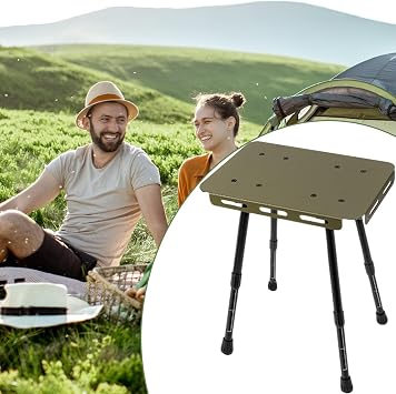 Folding Camping Table Heavy-Duty Adjustable Height Anti-Slip Stool