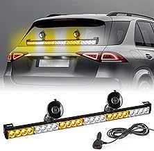 27 Zoll LED Notfall-Stroboskoplicht 24LED, 12V Warnblinker für LKW, Verkehrsführung, Sicherheits-Lichtleiste für Windschutzscheibe (Orange/Weiß)