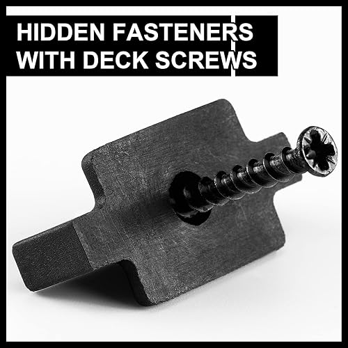 Miniatura 4 de Bucherry Sujetadores ocultos, clips de nailon para fijación de cubierta, sujetadores de cubierta compuestos con tornillos de ranura cuadrada negra