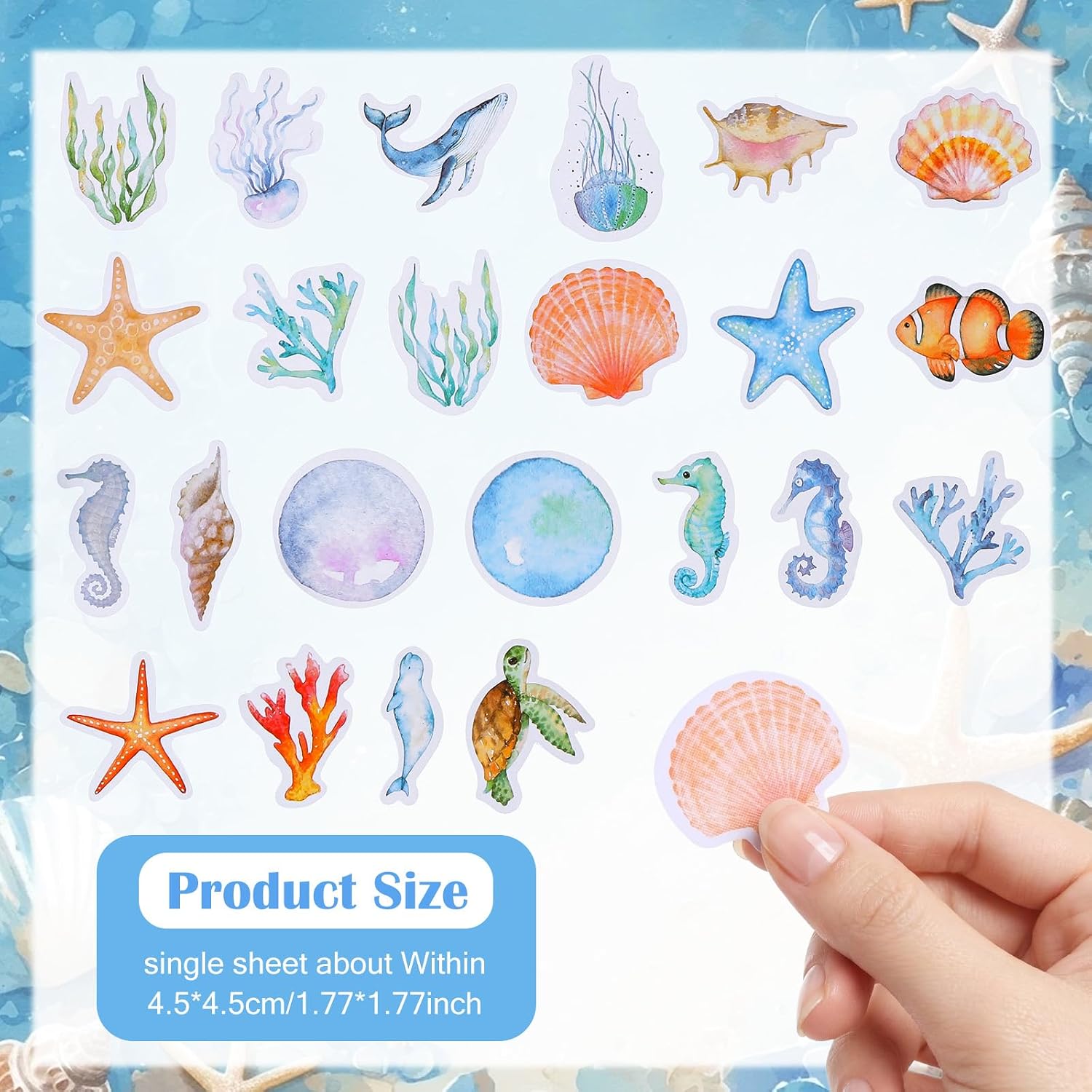 2Set 92Pcs Scrapbooking Stickers, Ymapinc Summer Ocean Animal Stickers | Sea Animal Patterns Sticker, Beach /Aquarium Sticker for Scrapbook DIY Crafts/Phone Case