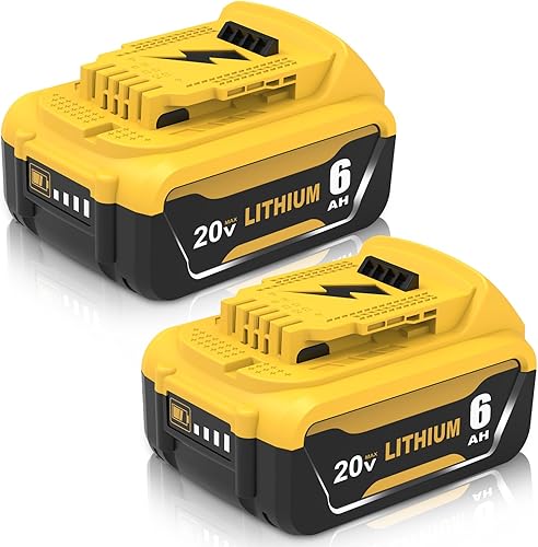 TUKOPK Paquete de 2 piezas de reemplazo para batería de iones de litio Dewalt 20V 6.0Ah de alta capacidad 6,000mAh Reemplazo para