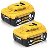 2-Pack Replacement for Dewalt 20V 6.0Ah Lithium-Ion Battery High Capacity 6,000mAh Replacement for DCB200/DCB201/DCB203/DCB206 Battry Compatible with Dewalt 20V Max Tools