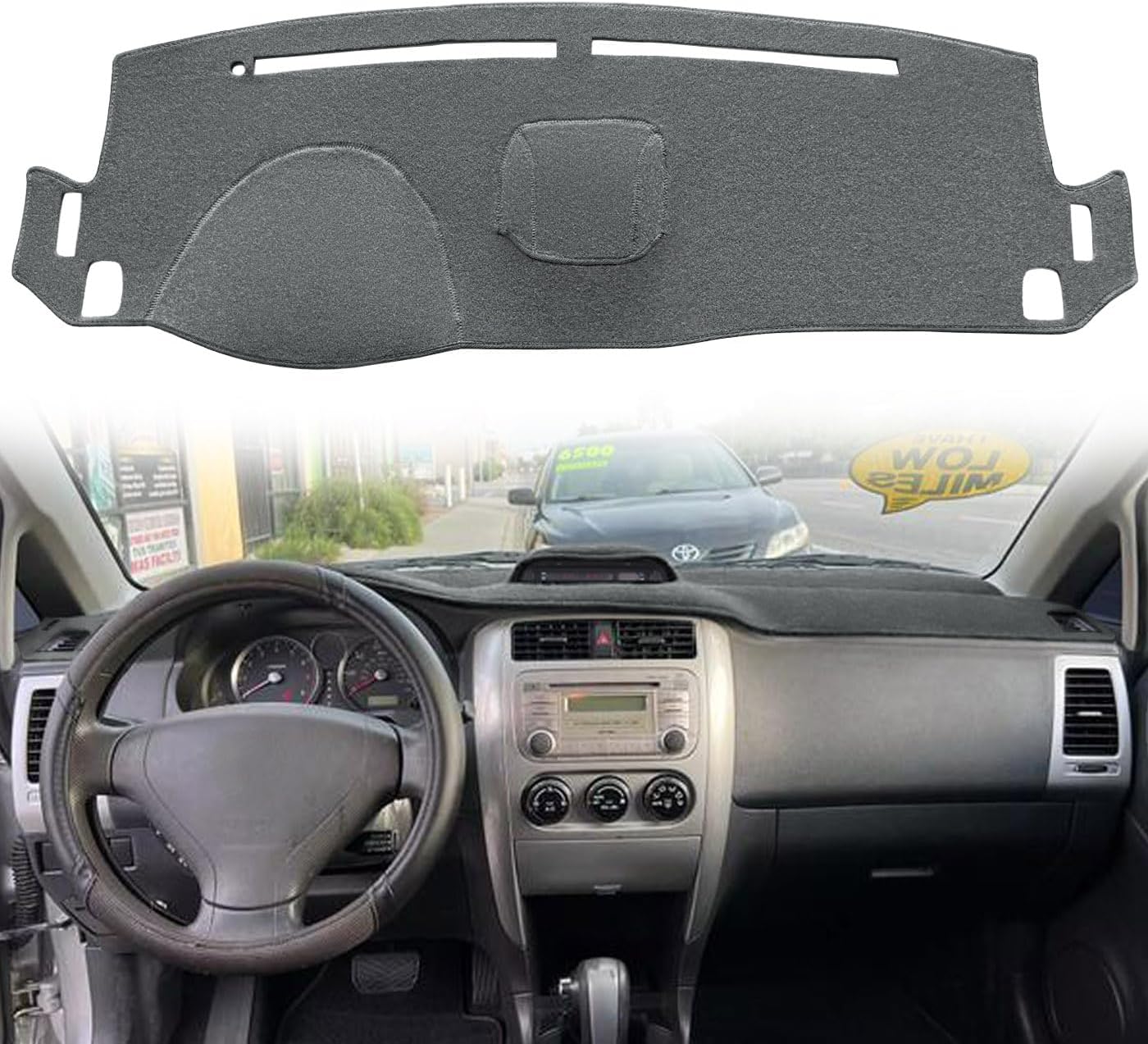 Dash Cover Mat Custom Fit for Suzuki Aerio Without Speaker Cutout, Dashboard Pad Cap Carpet Protector K214 (Dark Gray)
