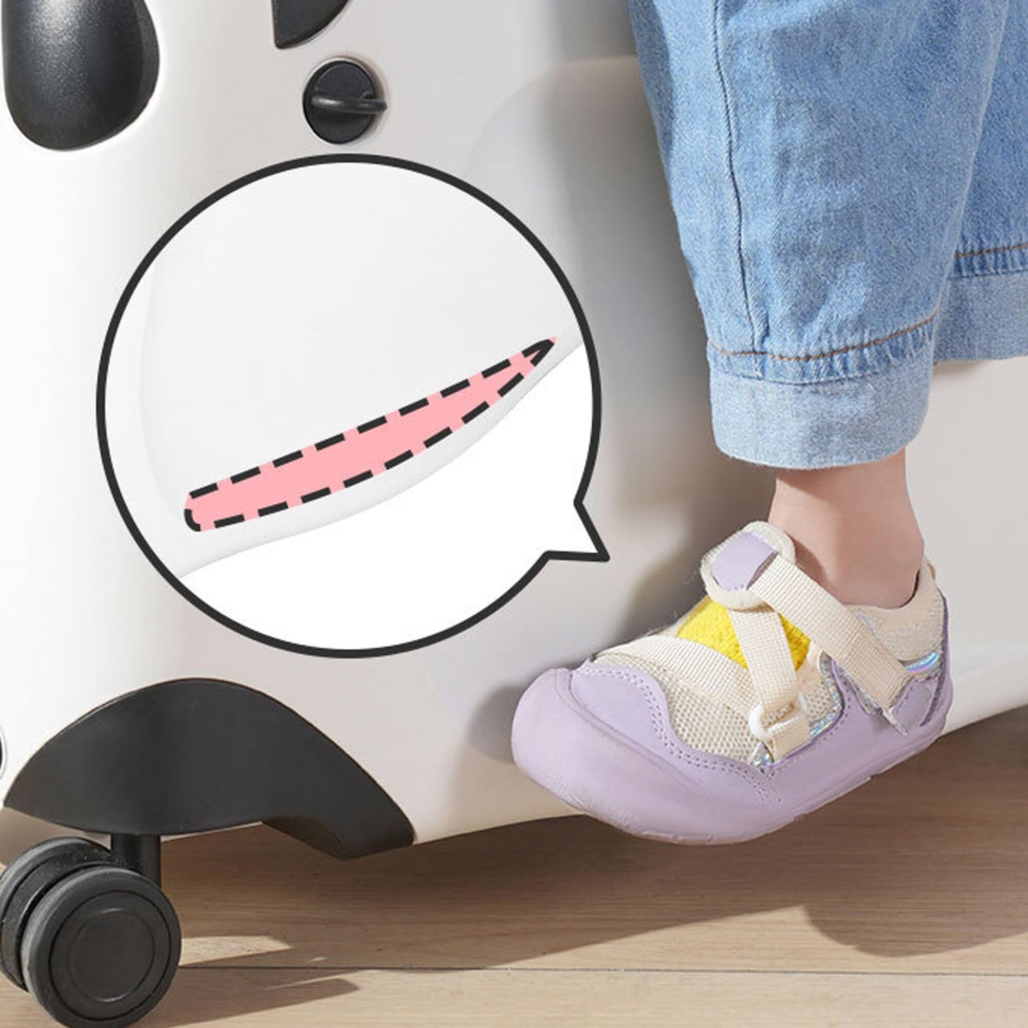 Berwin Panda Adventure Kinder Reisekoffer Trolley Kindertrolley Handgepäck Koffer mit Rollen und Sitz Schwarz