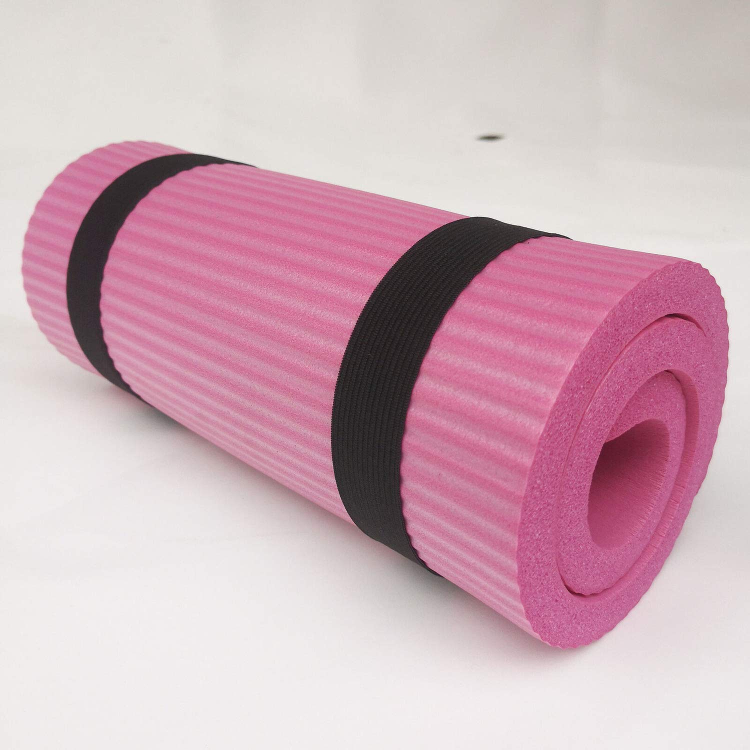 ausuky 15mm Thick Non Slip Yoga Mat Lose Weight Pilates Gym Mat (Pink)