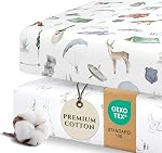 Pobibaby - 2 Pack de feuilles de bébé fille ajustées Premium pour matelas de crèche standard - Mélange de coton ultra-soft, sans danger et snoug, et feuille de berceau floral élégant (explorer)