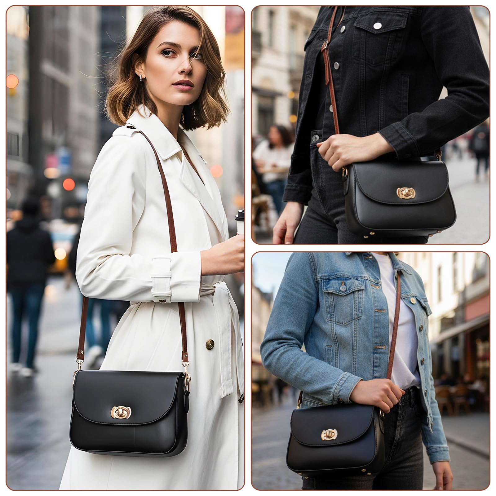 Tracolla per borsa larga 1,5, tracolla per borsa a tracolla, tracolla per borsa marrone, accessori per tracolla per borsa a mano, perfetta per borse a tracolla e a mano da donna