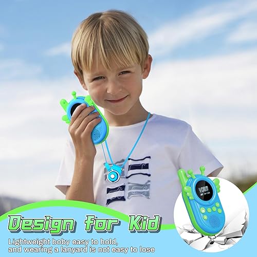 Miniatura 6 de Walkie Talkies para niños al aire libre, comunicación clara de hasta 10,000 pies, pantalla LCD y linterna, IPX5 impermeable, perfecto para