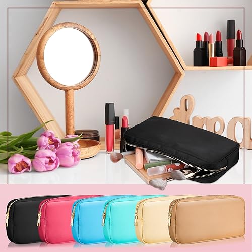 Miniatura 6 de Remerry 6 bolsas de nailon para cosméticos de maquillaje bolsa de aseo con cremallera bolsa de maquillaje impermeable juego de bolsas de maquillaje