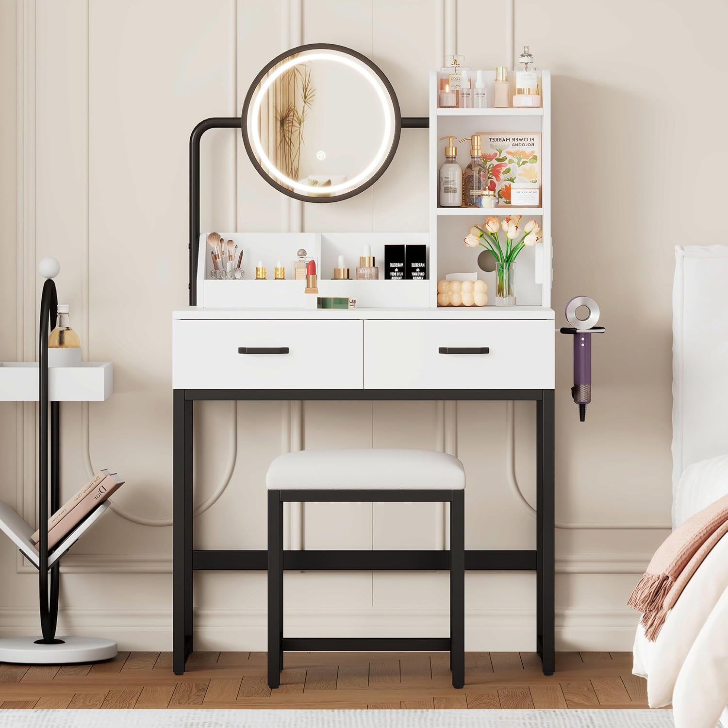 โต๊ะเครื่องแป้งพร้อมเก้าอี้ รุ่น ModernLuxe Stil M LED