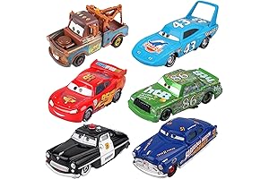 Disney Pixar Cars 6 Piece Die-Cast Chick Hicks, Mater, Lightning McQueen, King,...