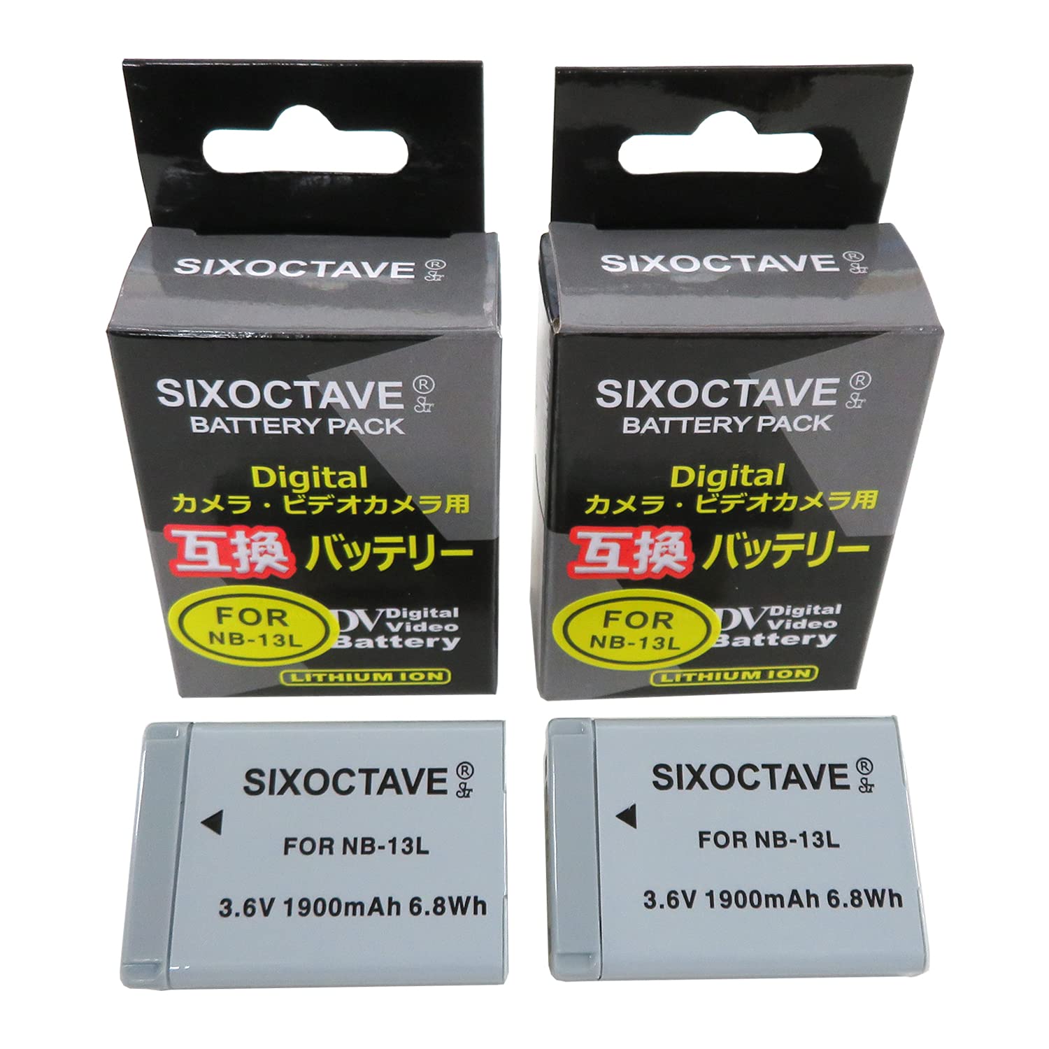 Amazon | SIXOCTAVE 2個セット キヤノン NB-13L 互換バッテリー 