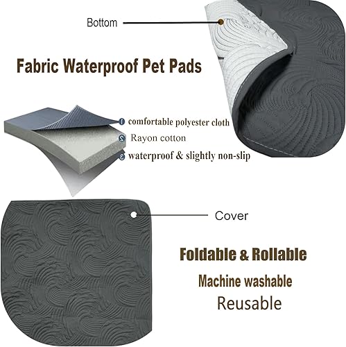 Miniatura 4 de Almohadillas de tela larga para mascotas, lavables, parte inferior impermeable, antiorina, para perros, gatos, sofá, cama, protector de muebles,