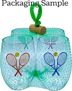 Wine-Oh Set of 4 HOLIDAY DESIGN Shatterproof 16 oz Plastic Stemless Wine Glasses (DRINK UP WITCHES)