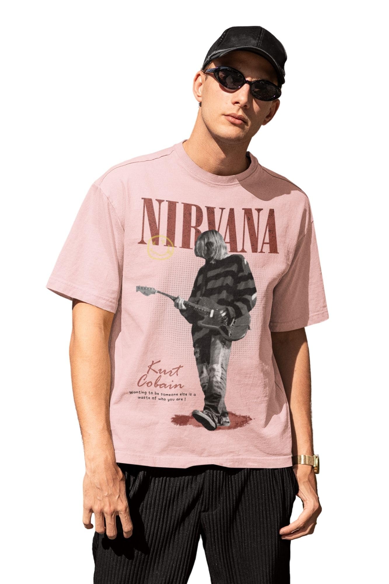 captcha Men's Oversized Tshirt in Black - Nirvana Guitar-picture-32