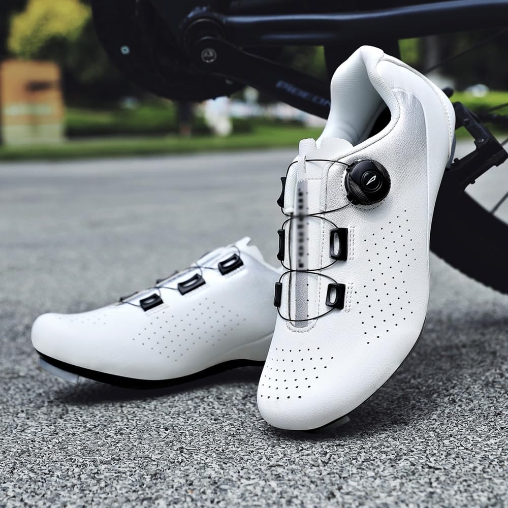 JiuQing Zapatillas Ciclismo Hombre Mujer con Calas Delta Compatibles con Peloton KEO SPD para Bicicleta Indoor Exterior Y De Carretera