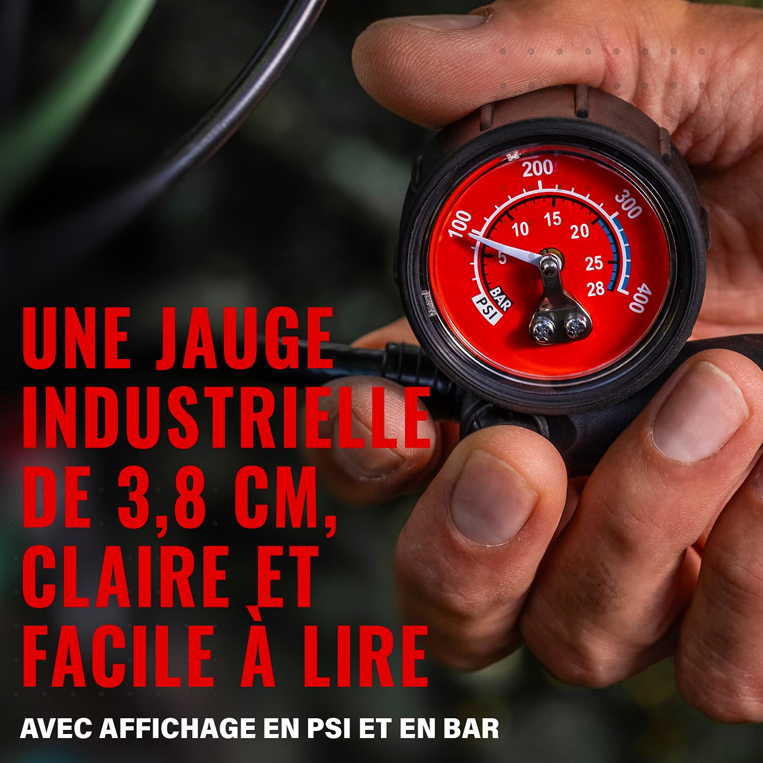 PRO BIKE TOOL Pompe À Vélo Pour VTT et Vélos De Montagne - Haute Pression 300 Psi - Pour Amortisseurs et Suspensions
