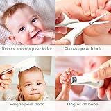 Qunlions life Infant Safety Care Set with Hair Brush Comb Nail Clipper, Baby Essentials Kit for Newborn Girls Boys (Grey White) - 5